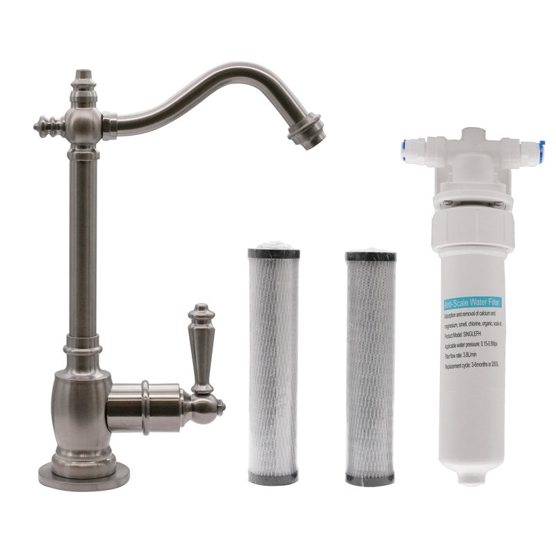 Westbrass Kitchen Faucet with Soap Dispenser, Satin Nickel