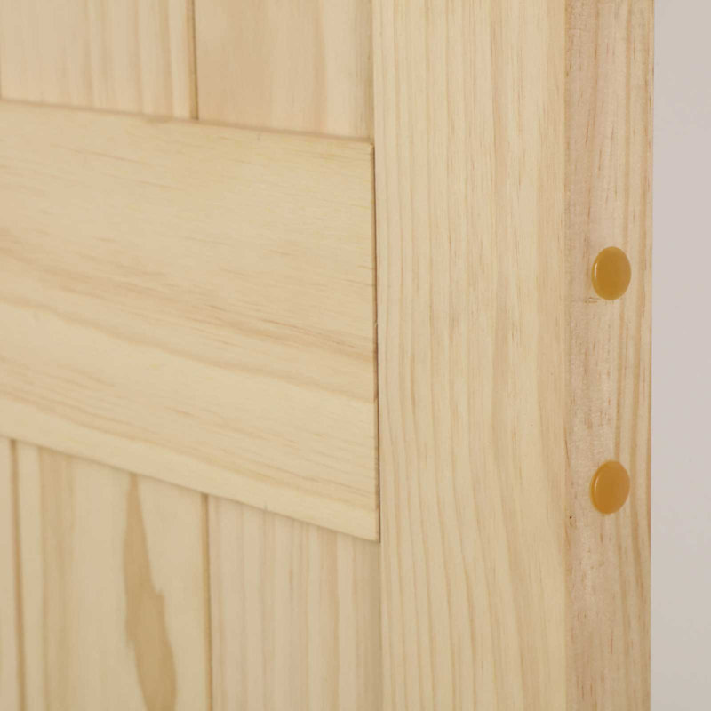 36'' x 84'' Panelled Solid Wood Unfinished Barn Door with Installation Hardware Kit