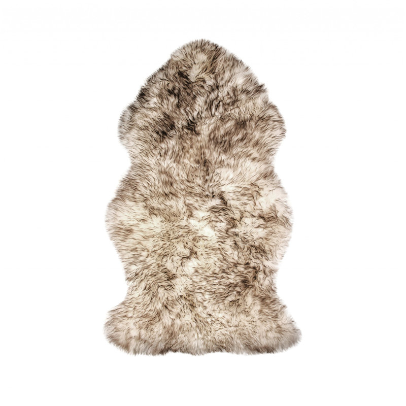 2' X 3' Brown And White Genuine Sheepskin Ombre Area Rug