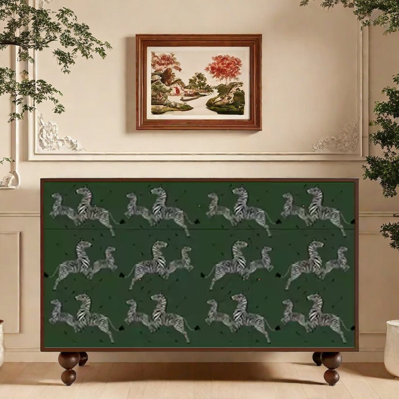 Buffet décoratif Modern, Noyer / vert