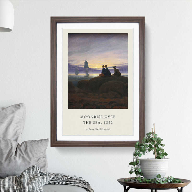 Moonrise over the Sea by Caspar David Friedrich - Picture Frame Painting, 48cm H x 36cm W x 2cm D