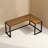 Solid Wood L-shaped Desk with Metal Base-283691515