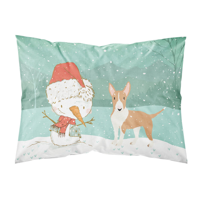 Snowman Christmas Microfiber, Fawn Bull Terrier
