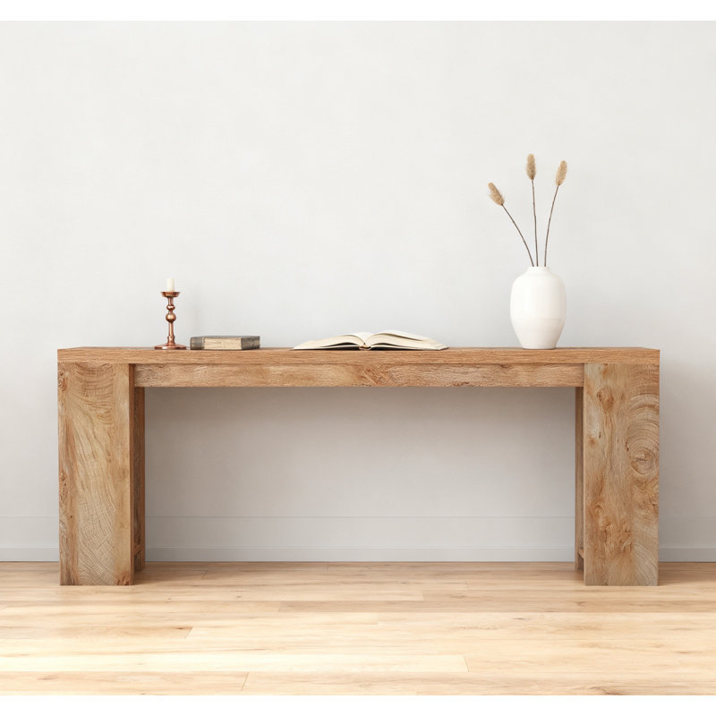 Wood Console Table, Farmhouse Sofa Table Entryway Table,brown,oak