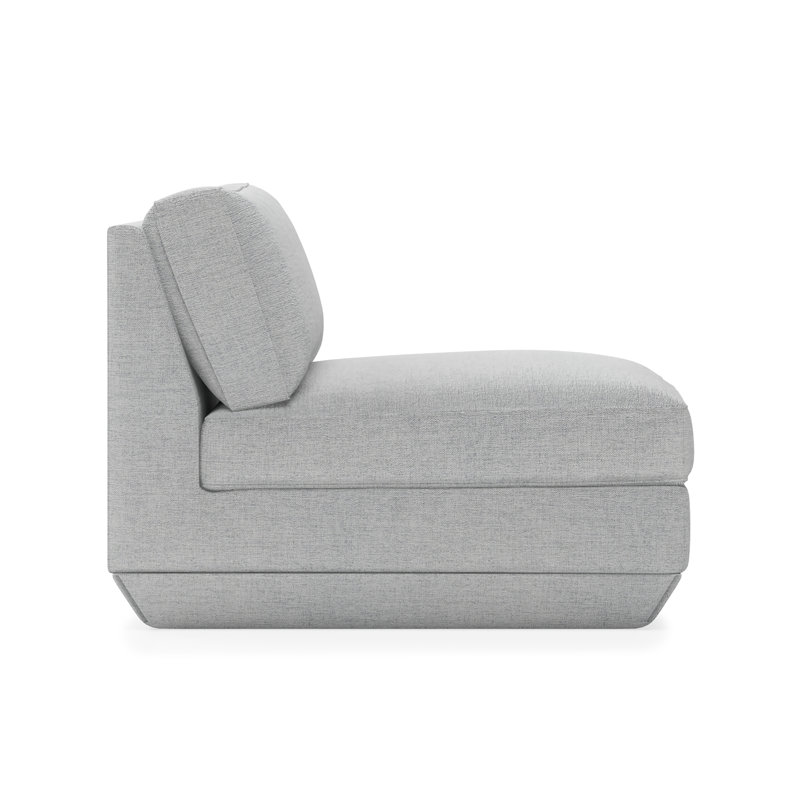 Podium Modular Sectional, Bayview Silver Performance Twill
