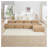 Camel Corduroy 4-Seat Modular L-Shaped Sectional Chaise Sofa, No Assembly Required-334133320-334133325