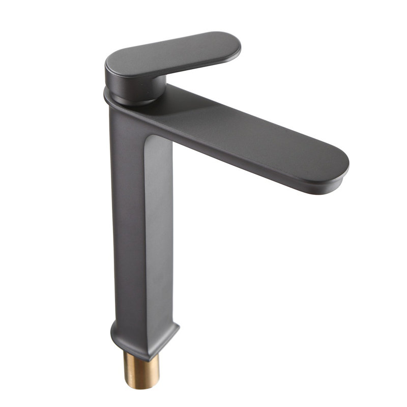 Single-Hole Single-handle Bathroom Faucet, Gray
