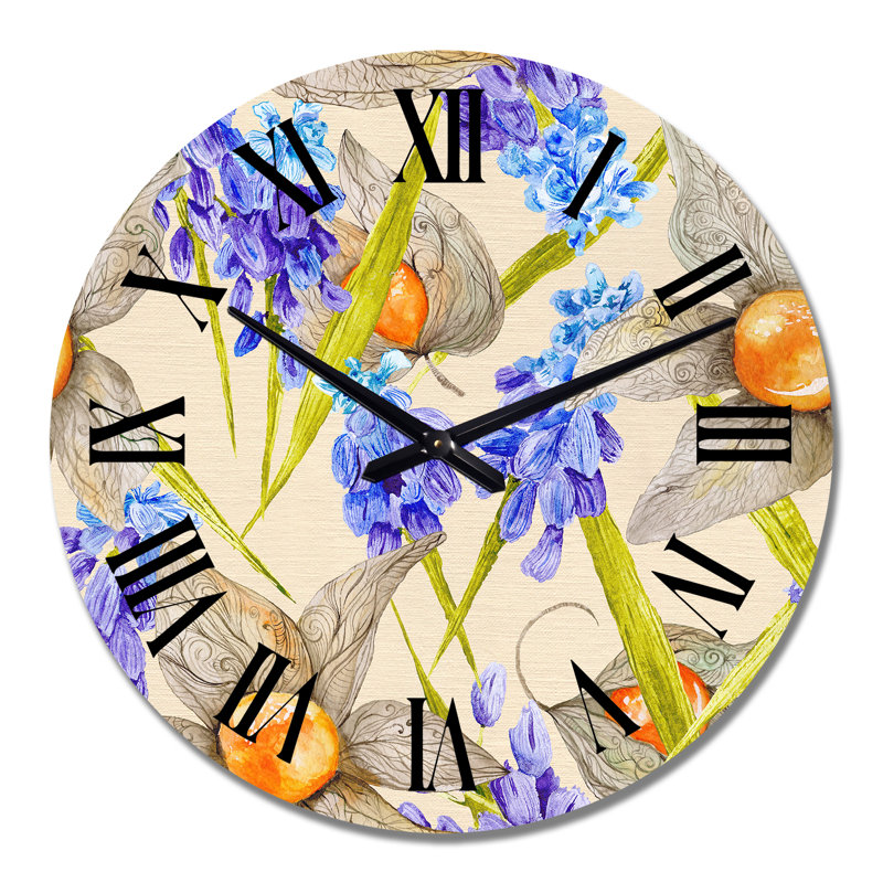 Horloge murale mauve et orange, Moyen