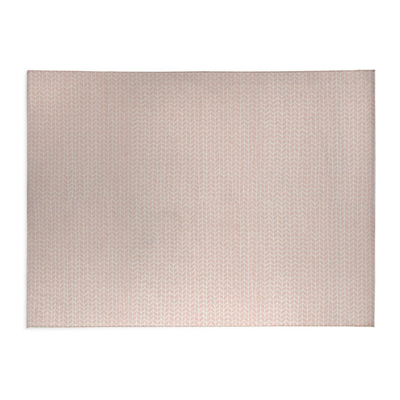 Chevron Feather Chimi Kids Play Mat, Rectangle 60" x 84", Pink