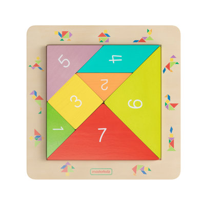 Bright Beginnings Commercial Grade Birch Plywood STEM Tangram Shape Building Learning Board
