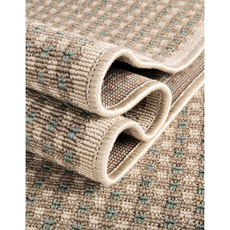 Tapis d'intérieur / extérieur en polypropylène tissé à la machine Gourlie, Rond 3 pi 1 po