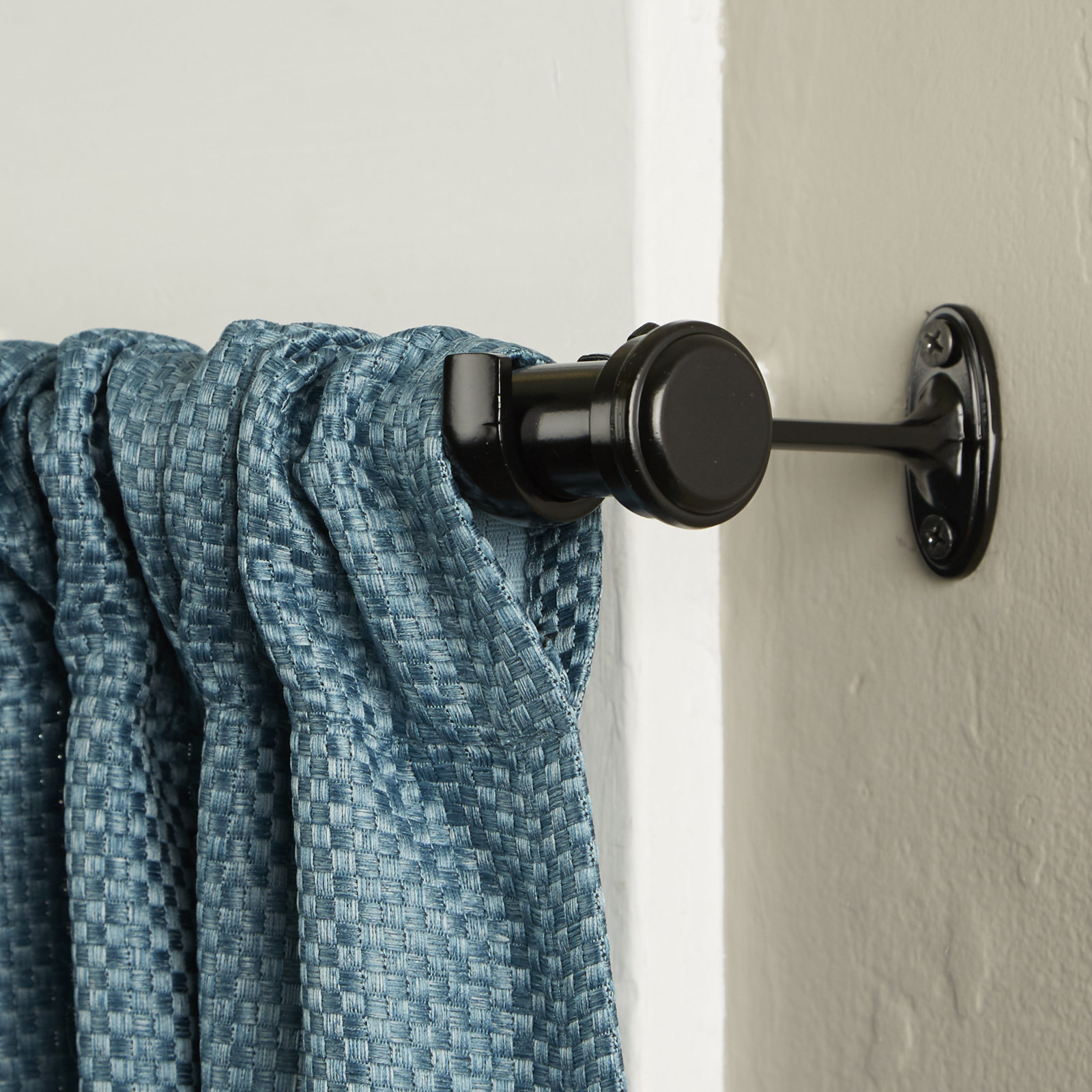 Linc Metal Single Curtain Rod, 72"-144" W, Dark Espresso