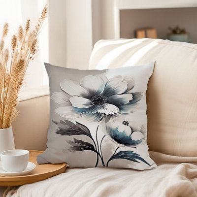Floral Gray Flower Modern