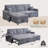 83.5" Wide Corduroy Reversible Sleeper Sectional with Storage Chaise & USB Ports-398328548