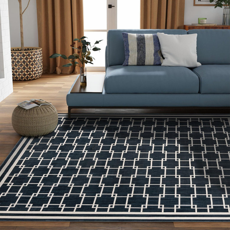 Tapis Uptown bleu marine Jill Zarin, Carré 7 pi 10 po