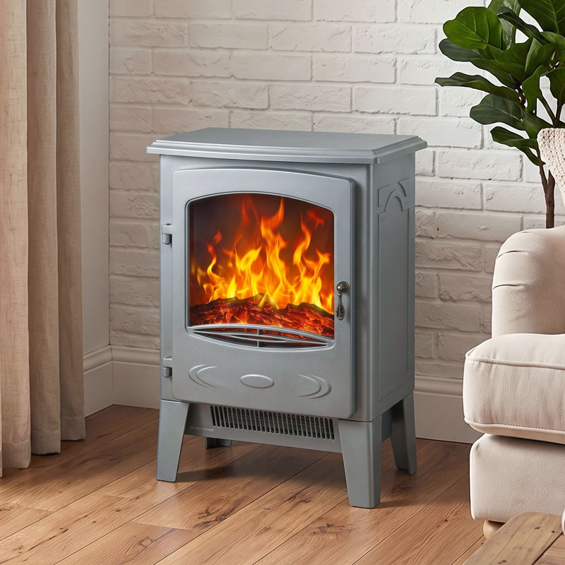 HOMCOM 24.5 cm W Grey Electric Stove