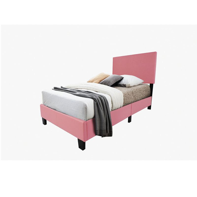 Vegan Leather Standard Bed, Twin, Pink
