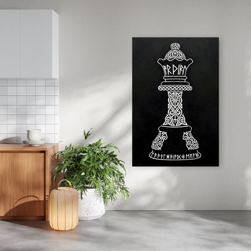 Runic Celtic Queen Gothic Abstract Contemporary Architecture Wall Art Print by HUGO - Wrapped Canvas Print