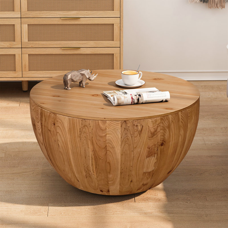 Table basse 31,50 "en forme de seau de style rétro pour bureau (table basse uniquement, sans chaises)