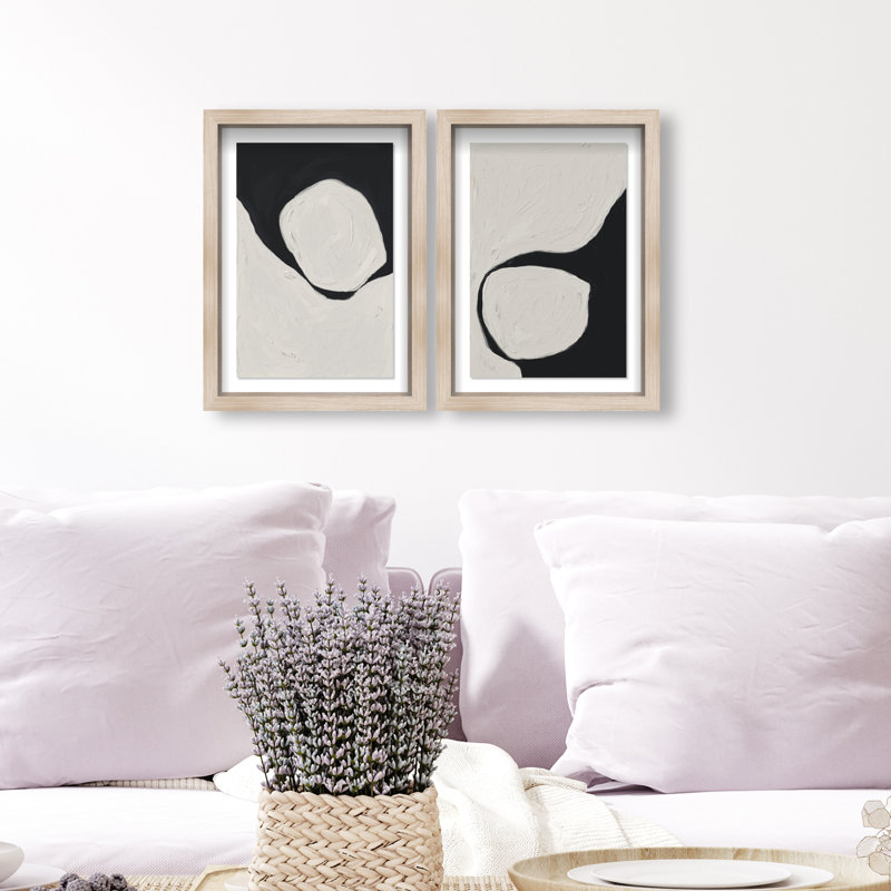 Neutral Balance Set Set by Oliver Gal, Natural Oak Shadowbox, 11.5"H x 16.5"W
