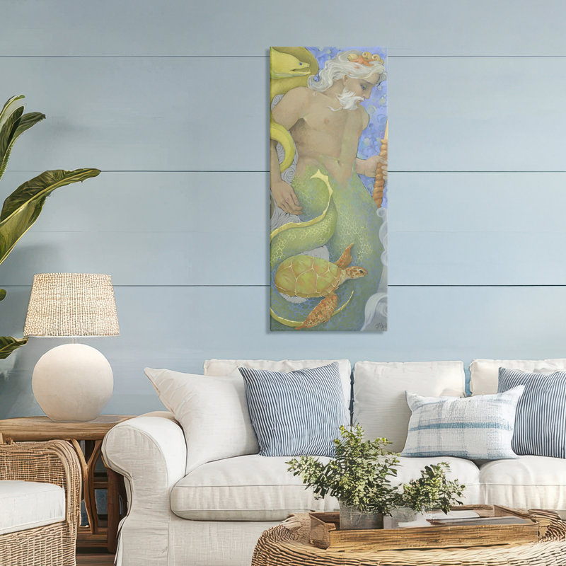 Toile de portrait The Gate Keepers Merman, design par Christina P. Wyatt, H 48 po x l 20 po