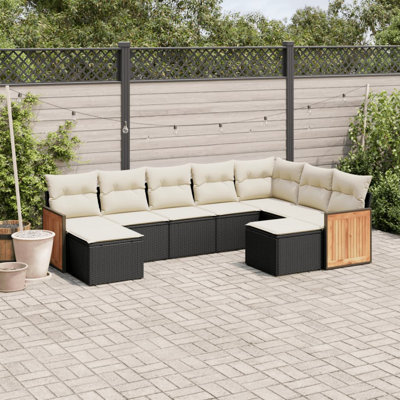 Ensemble de canapé de patio avec coussins 9 pièces Vidaxl