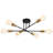 Dorae 6 - Light Dimmable Sputnik Modern Linear Chandelier Semi Flush Mount Ceiling Light-80078260