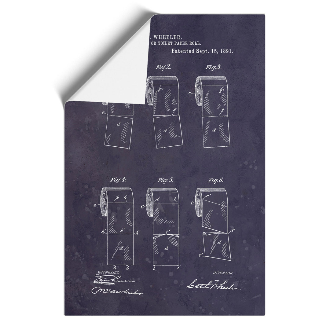 Toilet Roll Patent Dark - Unframed Drawing