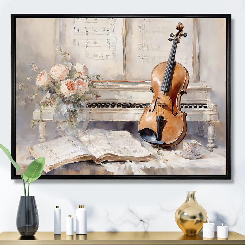 Clarinette Classique Timeless Taupe I, H 24 po x l 32 po x P 1 po, Cadre flottant noir