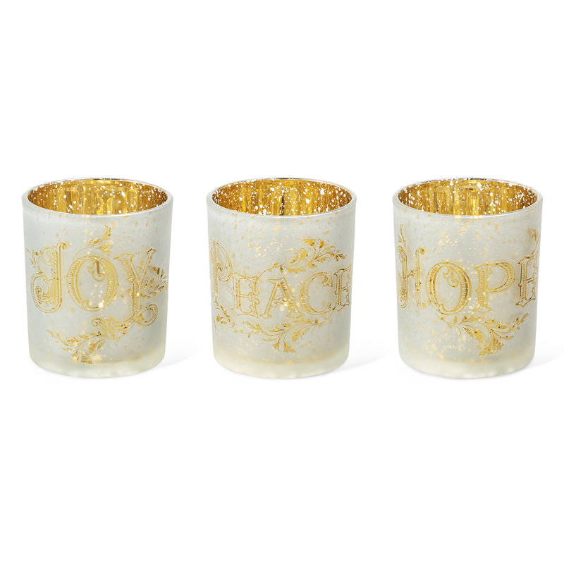 Ensemble de 3 porte-bougies en verre