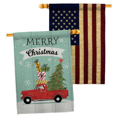 Drapeau de maison en polyester 2 côtés 4 pi x 3 pi 4 po Winter Yard