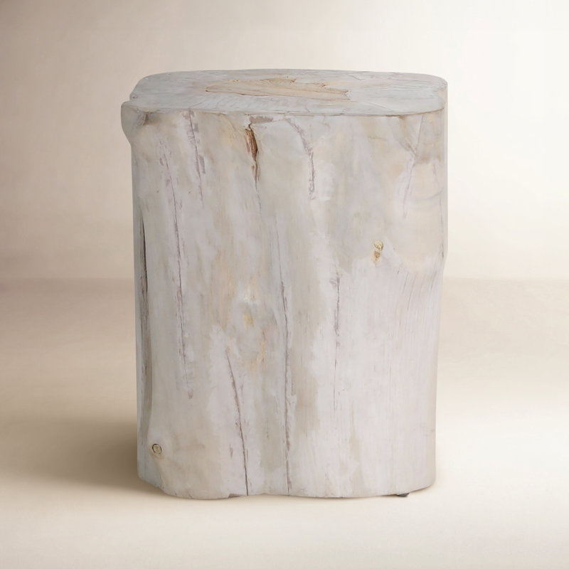 Gretchen Teak End Table, White