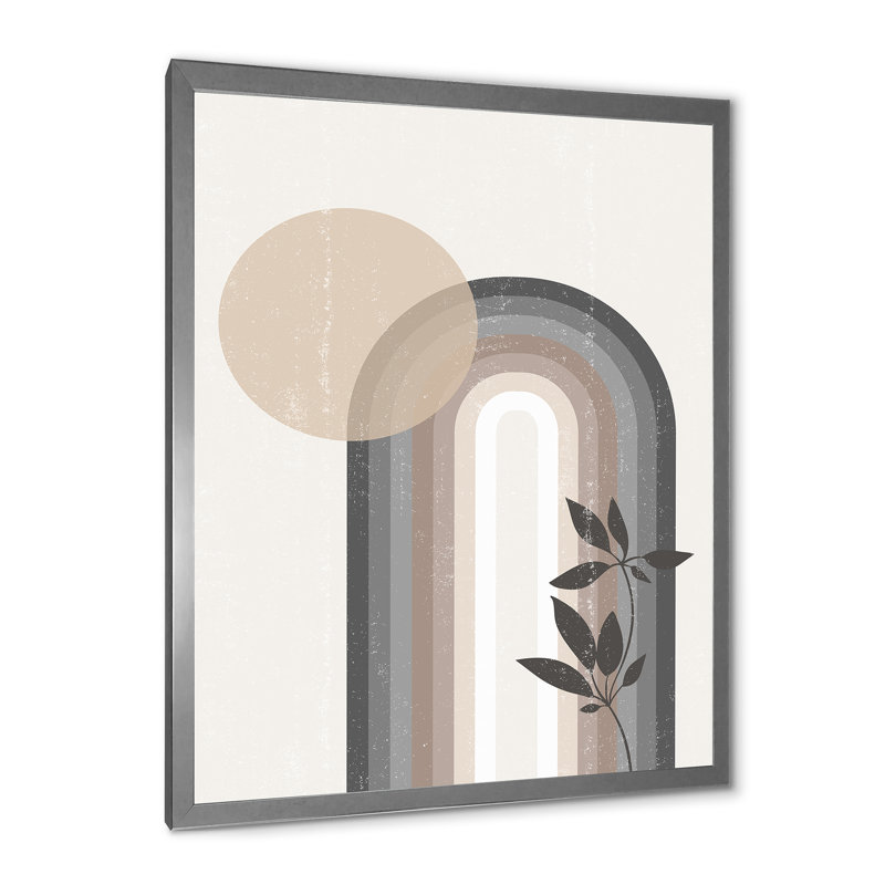 Abstrait arc-en-ciel soleil et lune dans les tons de terre III - cadre photo, reproduction d'art sur toile