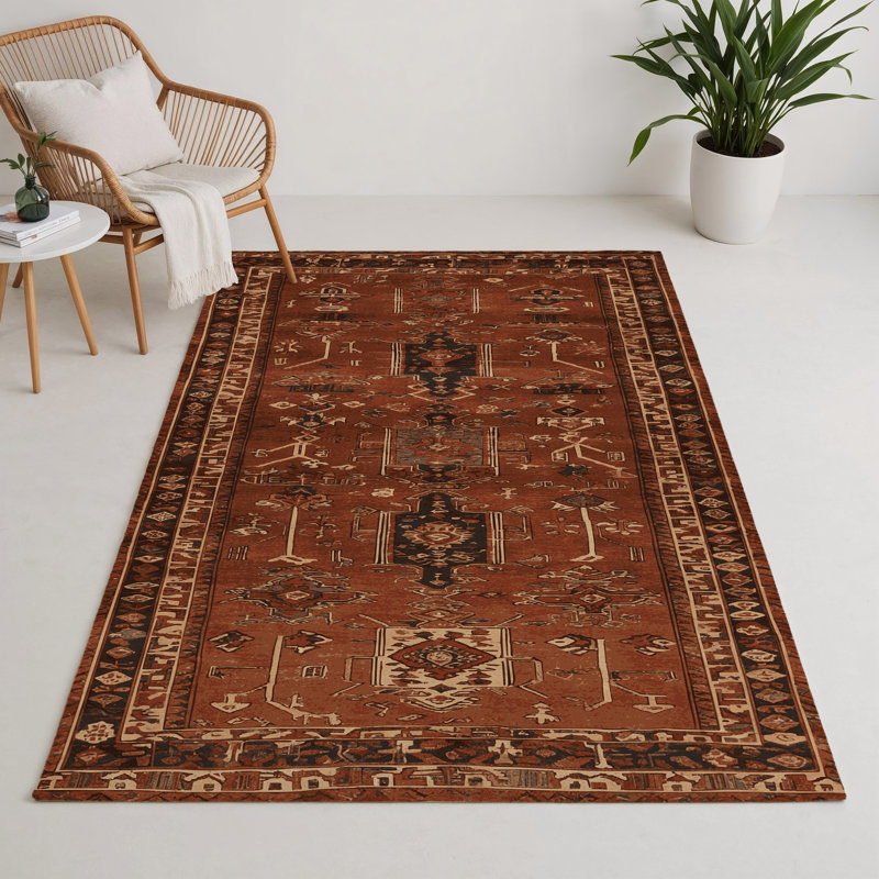 Tapis turc intérieur et extérieur brun, Rectangle 5 pi x 7 pi