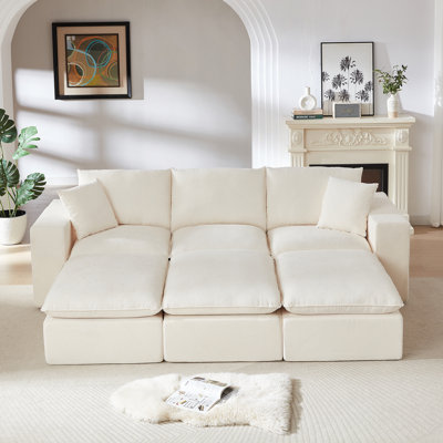 Modern Chenille Cloud Sofa, Freely Combinable, Comfortable To Sit On, Suitable For Modern Living Room Furniture In Homes, Apartments, And Offices