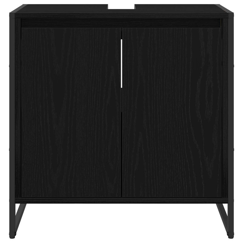 Freestanding Under Sink Cabinet, Black Oak