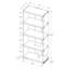 Bibliothèque décorative Hulo, 5 niveaux de rangement, 59 pouces, verre transparent, blanc