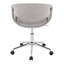 Chaise de travail en métal chromé et tissu gris-163579232