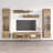 100" Modern Floating Wall Mounted Entertainment Center with 16-Color LED Lighting, High Gloss Finish-770197393