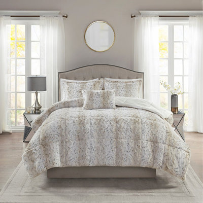 Ensemble d'édredon en fausse fourrure double / grand 4 pièces avec bourre hypoallergénique et certification OEKO-TEX pour un sommeil confortable et sécuritaire