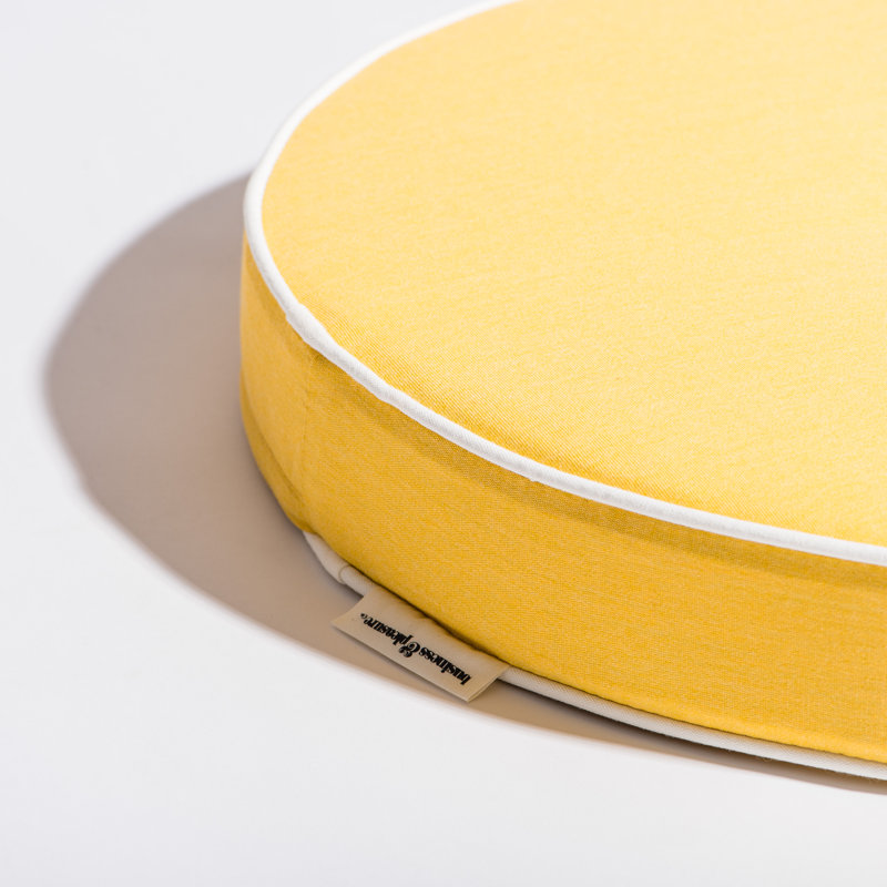 Rivie Circular Indoor/Outdoor Throw Pillow, Yellow