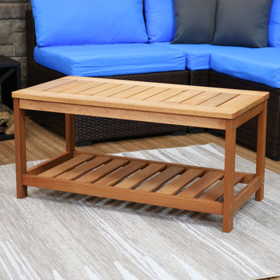 Fricke Rectangular Meranti Wood Outdoor Coffee Table