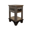 Table de bout en bois massif avec rangement Sabetha