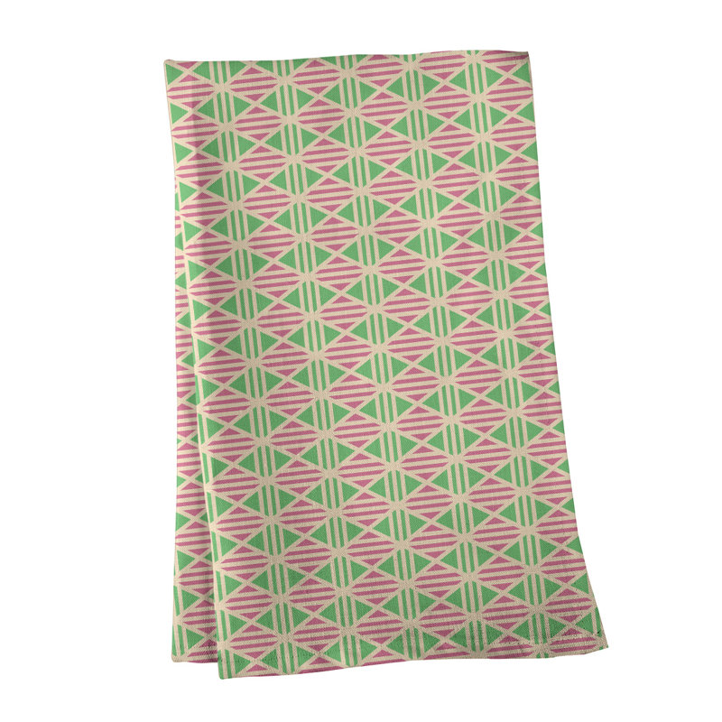 Serviette de thé à losanges doublés Mcguigan, Polyester sergé, Mauve / Vert