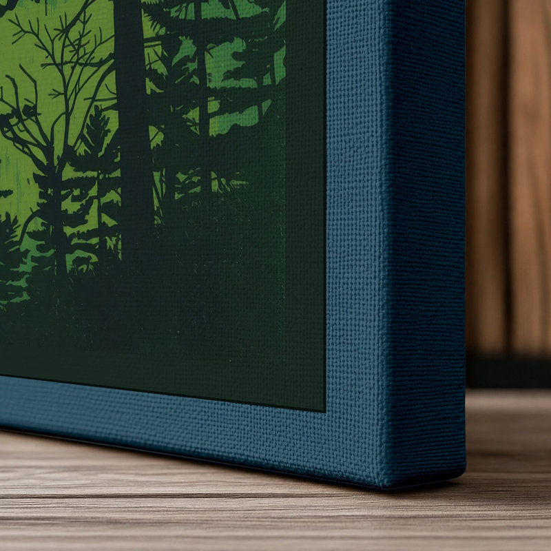 Forest Light Scandinavian - Wrapped Canvas, 18x12 - 45.7 x 30.5 cm, Teal Border