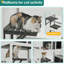 Enceinte pour chat 71 "en bois gris avec boîte à sauter et 2 salles de repos, 3 grandes cages, 4 plateformes, portes, pour 1 à 3 chats, intérieur