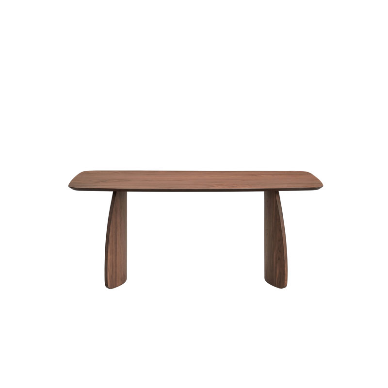 Table de salle à manger élégante à finition noyer - Plateau de table rectangulaire fixe en bois synthétique de qualité supérieure