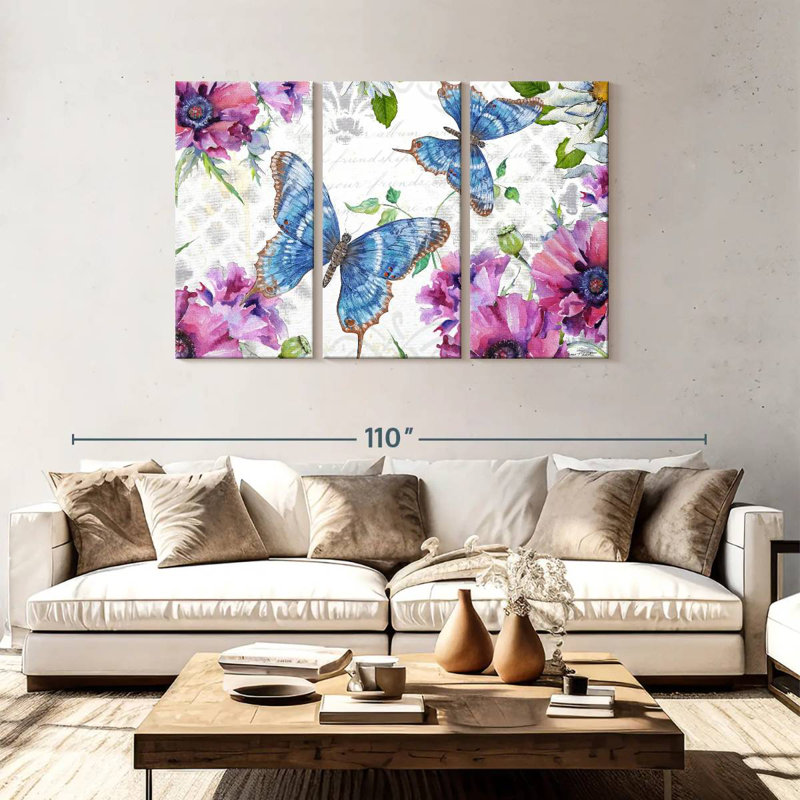 Brampt Floral Butterfly Garden II, 48" H x 74" W