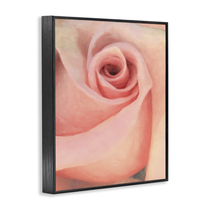 Art en spirale de la rose par Alonzo Saunders bg-078, H 30 po x l 24 po, Giclée encadrée noir minuit