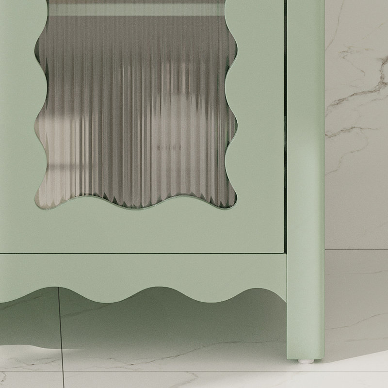 Meuble-lavabo 31 po avec verre trempé, vert, Green